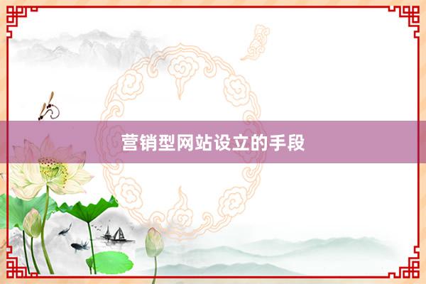 营销型网站设立的手段