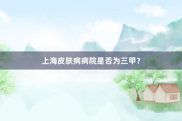 上海皮肤病病院是否为三甲？